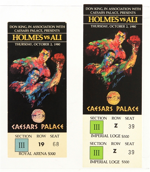 1980 (October 2) Larry Holmes Muhammad Ali Caesars Palace Heavyweight Title Fight Full Ticket & Stub - Lot of 2