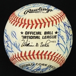1991 Chicago Cubs Team Signed ONL White Baseball w/ 28 Signatures Including Greg Maddux, Ryne Sandberg, Andre Dawson & More (JSA)