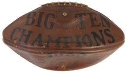 1933 Michigan Wolverines Team Signed Wilson Big Ten Champs Football (JSA Full Letter)