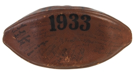 1933 Michigan Wolverines Team Signed Wilson Big Ten Champs Football (JSA Full Letter)