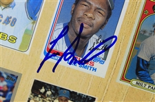 1968-2017 Dick Butkus Chicago Bears & Chicago Cubs Family Day Baseball Card Posters - Lot of 5 w/ Lee Smith Signature (JSA)