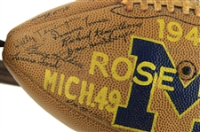 1948 Michigan Wolverines Team Signed Rawlings Rose Bowl Painted Football (JSA Full Letter)