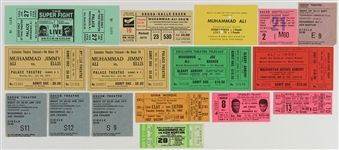 1963-80 Muhammad Ali World Heavyweight Champion Closed Circuit & Exhibition Ticket Stub Collection - Lot of 16