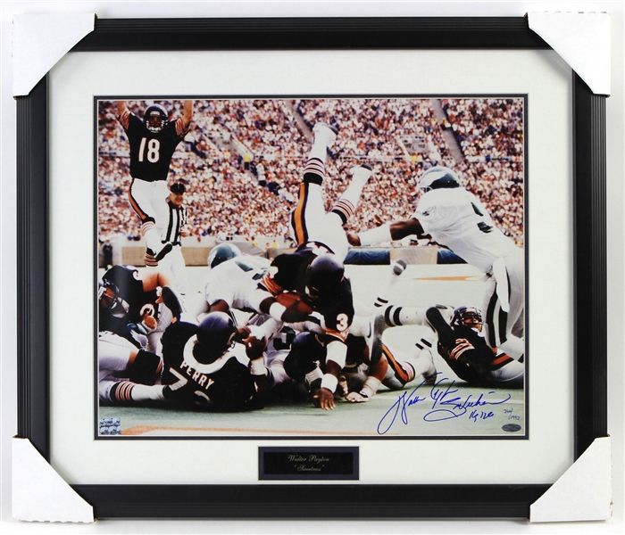 1990s Walter Payton Chicago Bears Signed 23" x 27" Framed Photo (Steiner) 366/1993