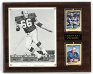 1990s Ray Nitschke Green Bay Packers 12" x 15" Display w/ Trading Cards & Signed Photo (JSA)