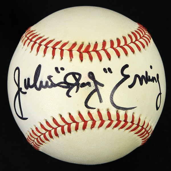 1991-93 Julius "Dr. J" Erving Philadelphia 76ers Signed ONL White Baseball (JSA)