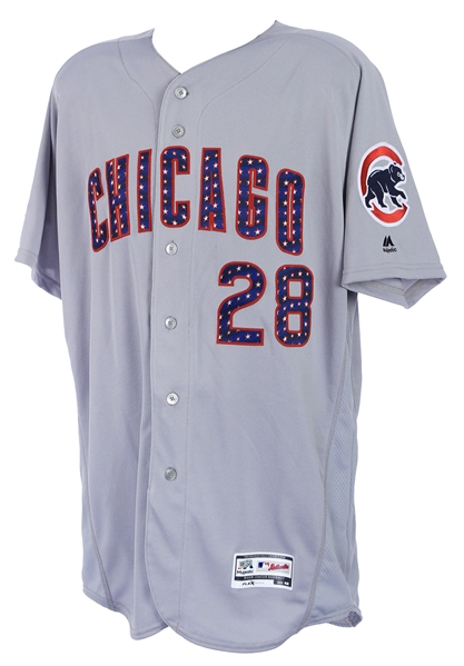 2017 (July 1) Kyle Hendricks Chicago Cubs Game Worn Stars & Stripes Road Jersey (MEARS A10/MLB Hologram) 