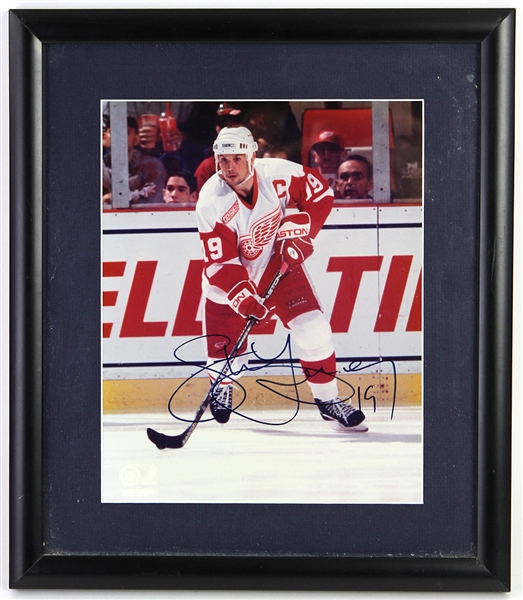 2000s Steve Yzerman Detroit Red Wings Signed 12" x 14" Framed Photo (JSA)
