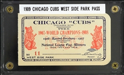 1909 Chicago Cubs West Side Park Stadium Season Ticket Pass 