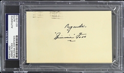 1967 Jimmie Foxx Philadelphia Athletics Signed Government Postcard (PSA/DNA Slabbed)