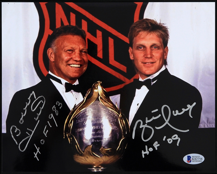 2000s Bobby & Brett Hull Signed 8" x 10" Photo (Beckett Autentication)