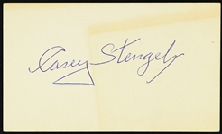 1950s Casey Stengel New York Yankees Signed 3" x 5" Index Card (JSA)