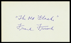 1950s Frank Frisch St. Louis Cardinals Signed 3" x 5" Index Card (JSA)