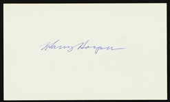 1950s Harry Hooper Boston Red Sox Signed 3" x 5" Index Card (JSA)