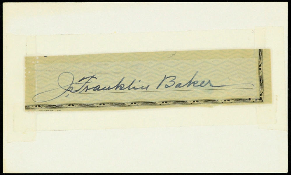 1950s Home Run Baker Philadelphia Athletics Signed Cut (JSA)