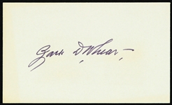 1950s Zack Wheat Brooklyn Robins Signed 3" x 5" Index Card (JSA)
