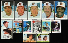 1960s-2000s Baltimore Orioles Signed Trading Cards & 3.5" x 5" Photos - Lot of 13 w/ Brooks Robinson, Cal Ripken Jr., Mark Belanger & More (JSA)