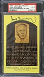 1964 Hank Greenberg Detroit Tigers Signed Yellow HOF Postcard (PSA Slabbed EX 5)