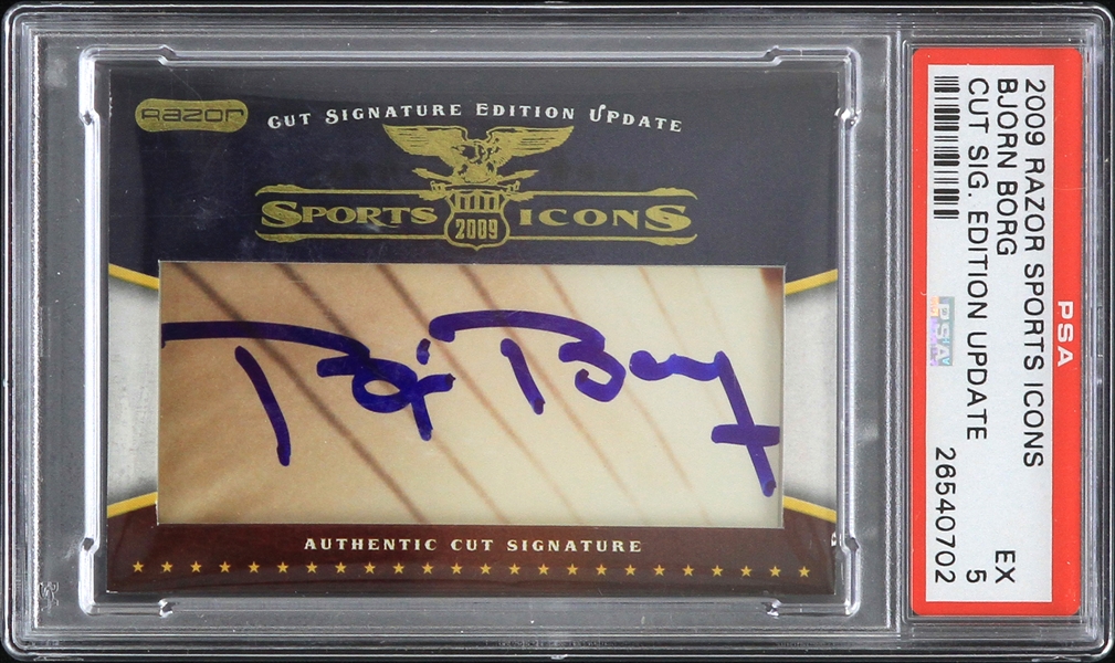 2009 Bjorn Borg Signed Razor Sports Icons Trading Card (PSA Slabbed EX 5)