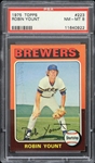 1975 Robin Yount Milwaukee Brewers Topps #223 Rookie Trading Card (PSA Slabbed NM-MT 8)
