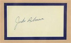 1953 Jackie Robinson Brooklyn Dodgers 23 x 27 Framed Display w/ Game Used Bat Piece, Signed Cut & More (PSA/DNA & Highland Mint)