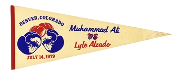 1979 (July 14) Muhammad Ali Lyle Alzado 29" Exhibition Bout Pennant