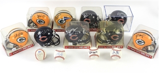 1990's-2000's Baseball Football Basketball Memorabilia Collection - Lot of 46 w/ Signed Mini Helmet, Signed Photos & More 