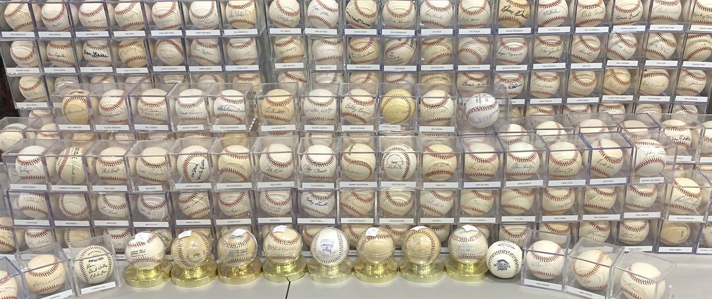 1950s-2000s Baseball Greats Single-Signed Baseballs (Lot of 200+)