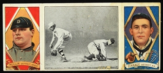 1912 George Mullin Oscar Stange Wide Throw Saves Crawford T202 Hassan Triple Folder