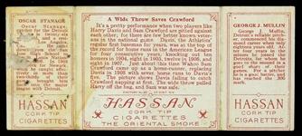 1912 George Mullin Oscar Stange Wide Throw Saves Crawford T202 Hassan Triple Folder
