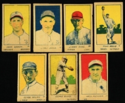 1921 W516-2-2 Trading Cards - Lot of 7 w/ George Burns, Ping Bodie, Arty Fletcher, Hank Gowdy & More
