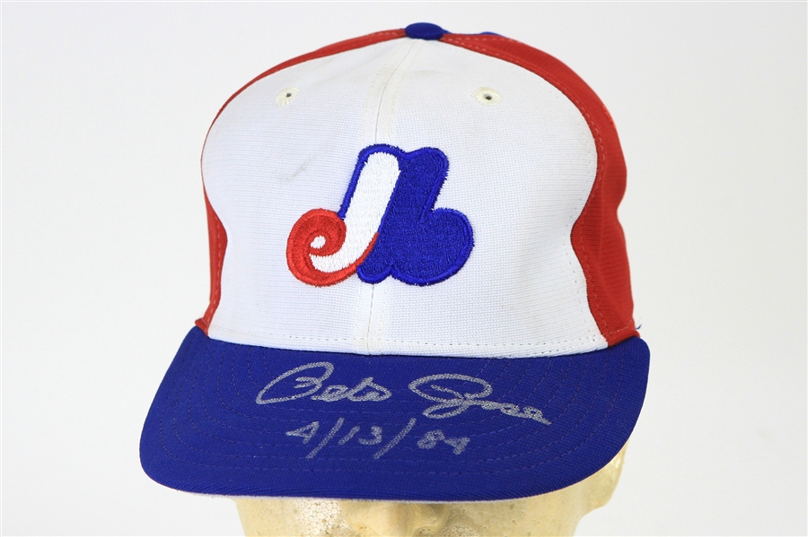 1984 Pete Rose Montreal Expos Signed Game Worn Cap (MEARS LOA/JSA)