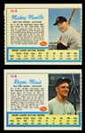 1962 Roger Maris / Mickey Mantle New York Yankees Post Cereal Baseball Cards