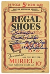 1938 Bobby Doerr Boston Red Sox Signed Official Score Card (JSA)