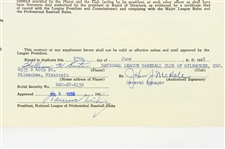 1955 & 1959 William Bruton Milwaukee Braves National League Signed Uniform Player's Contracts (JSA)