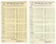 1953-61 Milwaukee Braves Laminated Schedule Placemats & Roster Sheets - Lot of 16 w/ 1 Signed by Joe Adcock (JSA)