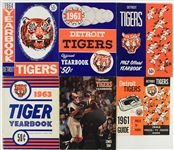 1961-65 Detroit Tigers Team Yearbook & Press TV Radio Guides - Lot of 7