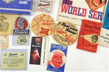1950's-2000's Milwaukee Braves Memorabilia Collection - Lot of 125 w/ World Series Programs, World Series Player Photos & More