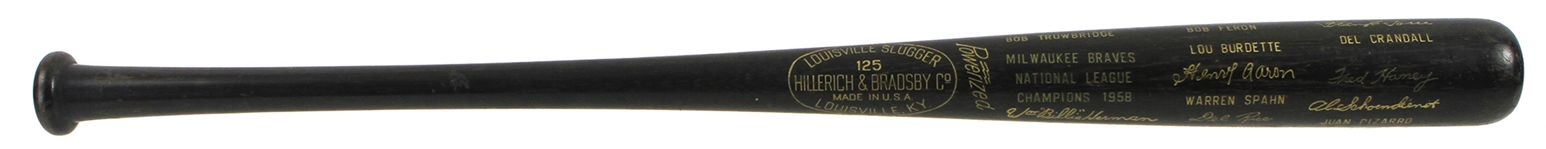 1958 Milwaukee Braves National League Champions H&B Louisville Slugger Commemorative Black Bat