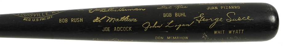 1958 Milwaukee Braves National League Champions H&B Louisville Slugger Commemorative Black Bat