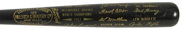  1957 Milwaukee Braves World Series Champions H&B Louisville Slugger Commemorative Black Bat