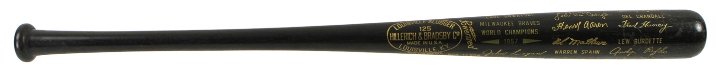  1957 Milwaukee Braves World Series Champions H&B Louisville Slugger Commemorative Black Bat
