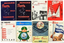 1953-65 Milwaukee Braves Yearbook Scorecard Press Radio TV Guide Collection - Lot of 34