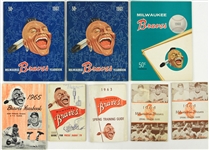 1953-65 Milwaukee Braves Yearbook Scorecard Press Radio TV Guide Collection - Lot of 34