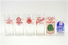 1950's-60's Milwaukee Braves Drinking Glass Collection - Lot of 35 w/ World Series & More