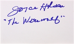 1956 Joyce Holden Werewolf Signed LE 3x5 Index Card (JSA)