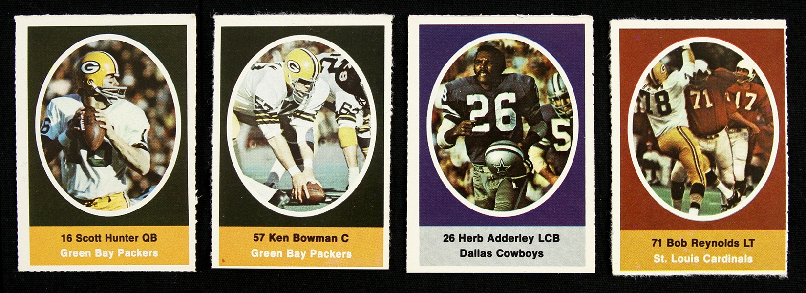 1972 Sunoco Football Stamps (Lot of 4) 