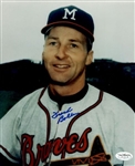 1961-65 Frank Bolling Milwaukee Braves Autographed 8x10 Color Photo *JSA*