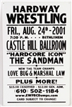 2001 Hardway Wrestling 17" x 26" Broadside w/ "Hardcore Icon" The Sandman, Love Bug, Marshall Law & More