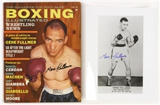 1950s Gene Fullmer Autographed Magazine & Photo JSA